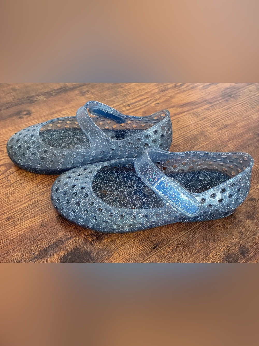 Old Navy Sparkle Jelly Mary Jane Sandals - Blue Glitter